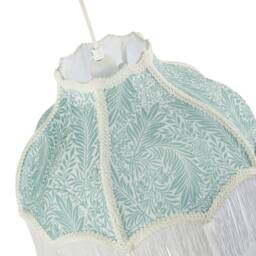 Happy Homewares Classic Victorian Lamp Shade in Light Emerald Green Velvet with Trims - Size: 14 inches - thumbnail 3