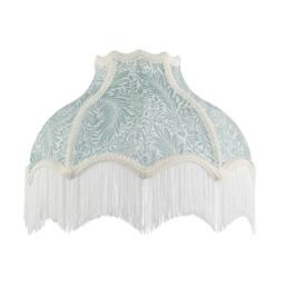 Happy Homewares Classic Victorian Lamp Shade in Light Emerald Green Velvet with Trims - Size: 14 inches - thumbnail 1