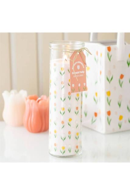 KDMD French Tulip Tube Candle - Floral Scented, Long-Lasting Gift in White - image 1