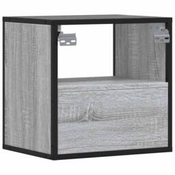 Berkfield Home Durable Wall-mounted Bedside Cabinet Grey Sonoma 40x31x39.5 cm - thumbnail 7