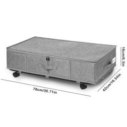 SPETLEK 1xUnderbed Storage Box Wheels Lid Clothes in Grey - Size: Large - thumbnail 5