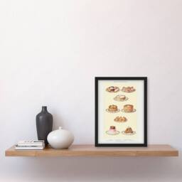 Artery8 Mrs Beeton Household Management Sweets & Gateaux Framed Art Print in Yellow - Size: A3 - thumbnail 2