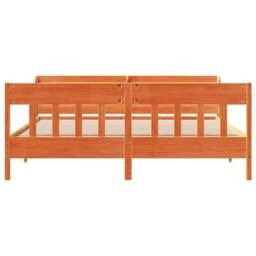 Berkfield Home Bed Frame without Mattress Wax Brown 200x200 cm Solid Wood Pine - thumbnail 4