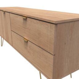 Ready Assembled 2 U Fuji 2 Drawer 2 Door Wide Sideboard (Ready Assembled) in Natural - Size: Large - thumbnail 4