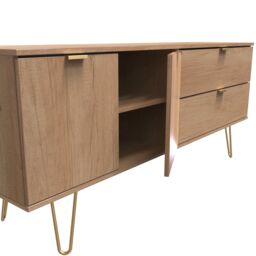 Ready Assembled 2 U Fuji 2 Drawer 2 Door Wide Sideboard (Ready Assembled) in Natural - Size: Large - thumbnail 6