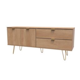 Ready Assembled 2 U Fuji 2 Drawer 2 Door Wide Sideboard (Ready Assembled) in Natural - Size: Large - thumbnail 3