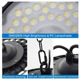 Havendro LED High Bay Light Workshop Garage Lights Industrial Warehouse Lamp in Black - thumbnail 6