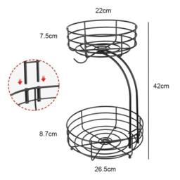 NESTLUNE 2-Tier Fruit Basket with Banana Hook in Black - thumbnail 2