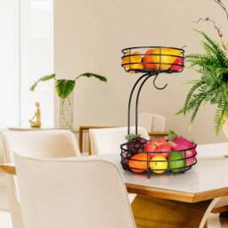 NESTLUNE 2-Tier Fruit Basket with Banana Hook in Black - thumbnail 5
