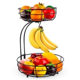 NESTLUNE 2-Tier Fruit Basket with Banana Hook in Black - thumbnail 6