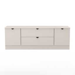 Ready Assembled 2 U Norway 2 Door 2 Drawer Superwide TV Unit (Ready Assembled) in Taupe - thumbnail 2