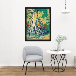 "Artery8 Wall Art Print Katsushika Hokusai Japan Mount Kurokami Large Framed Wall Décor Art in Light Oak - Size: W18"" x H24""" - thumbnail 2