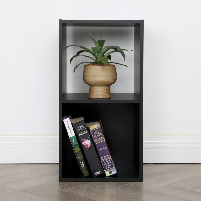 Home Garden Direct Jane - 2x1 Bookcase - Cube storage boxes (Black) in Black - Size: 1 Pack - image 1