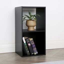 Home Garden Direct Jane - 2x1 Bookcase - Cube storage boxes (Black) in Black - Size: 1 Pack - thumbnail 2