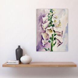 "Artery8 Foxglove Digitalis Flower Botanical Watercolour Wall Art Print in White - Size: W12"" x H16""" - thumbnail 4