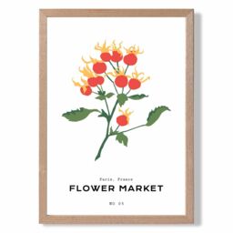 ARTZE Orange Rosehip Plant Flower Market Simplicity Framed Print SIZE: A3 with Oak Frame - Size: A4