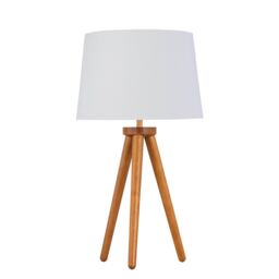 First Choice Lighting Voyage - Dark Oak Table Lamp or Bedside Light with White & Gold Shade in Brown