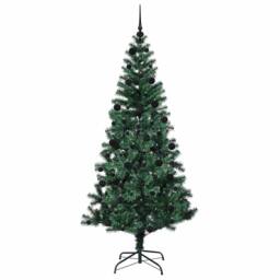 Berkfield Home Elegant Artificial Pre-lit Christmas Tree Green 210 cm PVC & Metal - thumbnail 4