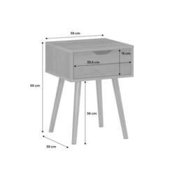 sweeek Walnut-stained wood bedside table, 1 drawer in Dark Brown - thumbnail 5