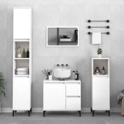 Berkfield Home Bathroom Cabinet White 65x33x60 cm Engineered Wood - Size: 65 x 33 x 60 cm - thumbnail 2