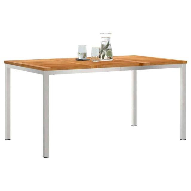 Berkfield Home Outdoor Dining Table 150x90x75 cm Solid Wood Teak in Brown - Size: 150 x 90 x 75 cm - image 1