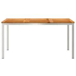 Berkfield Home Outdoor Dining Table 150x90x75 cm Solid Wood Teak in Brown - Size: 150 x 90 x 75 cm - thumbnail 5