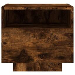 Berkfield Home Decorative Bedside Cabinet with LED Lights Smoked Oak 40x39x37 cm in Brown - Size: 40 x 39 x 37 cm - thumbnail 7