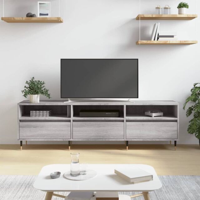 Berkfield Home TV Cabinet Grey Sonoma 150x30x44.5 cm Engineered Wood - image 1
