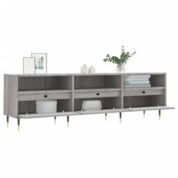 Berkfield Home TV Cabinet Grey Sonoma 150x30x44.5 cm Engineered Wood - thumbnail 4