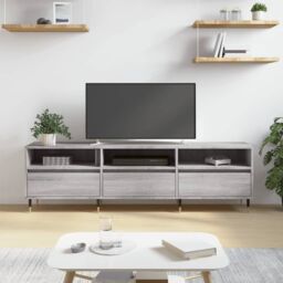 Berkfield Home TV Cabinet Grey Sonoma 150x30x44.5 cm Engineered Wood - thumbnail 1