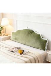 Living and Home Soft Headboard Pillow Backrest Cushion in Green - thumbnail 3