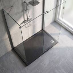 Balterley Black Rectangular Slate Effect Shower Tray, 1200x800mm - thumbnail 3