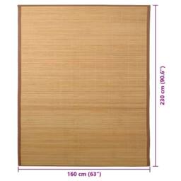 Berkfield Home Rug Bamboo 160x230 cm Brown in Tan - Size: 100 cm diameter - thumbnail 7