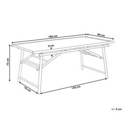 Wyld and Coco Bamboo Garden Table 180cm Light Brown - thumbnail 4