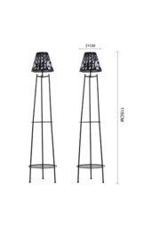 Living and Home 2 Pack Double Tier Solar-Powered Plant Stand Light in Black - thumbnail 6