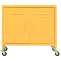 Berkfield Home Storage Cabinet Mustard Yellow 60x35x56 cm Steel - Size: 60 x 35 x 56 cm - thumbnail 3