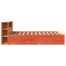 Berkfield Home Bed Frame without Mattress Wax Brown 135x190 cm Double Solid Wood Pine in Orange - thumbnail 6