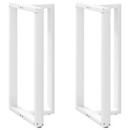 Berkfield Home Bar Table Legs T-Shaped¬†2 pcs White 60x35x(110-111) cm Steel - thumbnail 2
