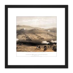 Artery8 Simpson Crimean War Charge Light Brigade Balaklava 8X8 Inch Square Wooden Framed Wall Art Print Picture with Mount in Black - thumbnail 1