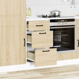 Berkfield Home Kitchen Base Cabinet Kalmar Sonoma Oak Engineered Wood - thumbnail 3