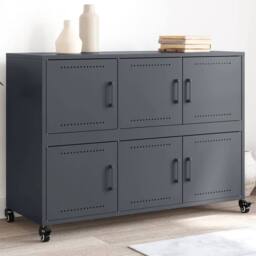 Berkfield Home Sideboard Anthracite 100.5x39x72 cm Steel in Dark Grey - thumbnail 2