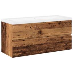 Berkfield Home Sink Cabinet with Built-in Basin Old Wood 101x39.5x49 cm in Brown - thumbnail 3