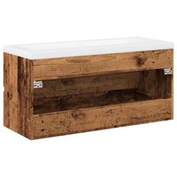 Berkfield Home Sink Cabinet with Built-in Basin Old Wood 101x39.5x49 cm in Brown - thumbnail 8