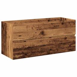 Berkfield Home Sink Cabinet with Built-in Basin Old Wood 101x39.5x49 cm in Brown - thumbnail 6