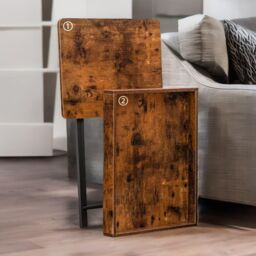 Rafaelo Mobilia Folding TV Tray Table in Brown - thumbnail 5