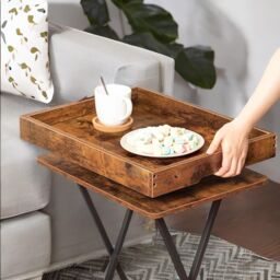 Rafaelo Mobilia Folding TV Tray Table in Brown - thumbnail 3