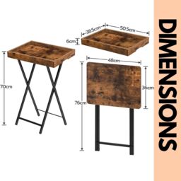 Rafaelo Mobilia Folding TV Tray Table in Brown - thumbnail 6