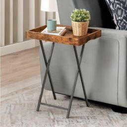 Rafaelo Mobilia Folding TV Tray Table in Brown - thumbnail 2