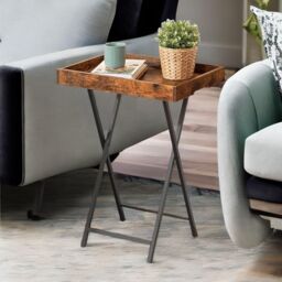Rafaelo Mobilia Folding TV Tray Table in Brown - thumbnail 4