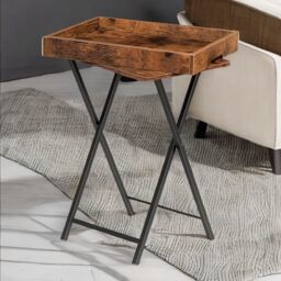 Rafaelo Mobilia Folding TV Tray Table in Brown